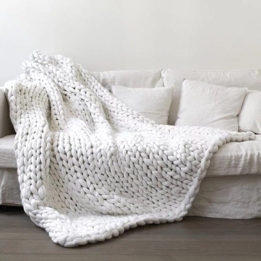 Chunky Hand-Knit Throw