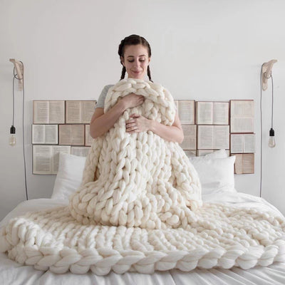 Chunky Hand-Knit Throw