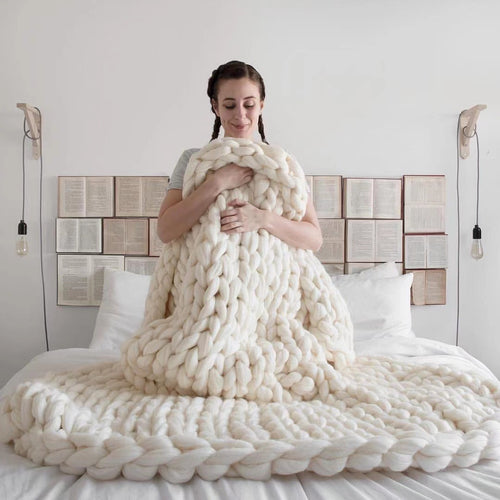Chunky Hand-Knit Throw