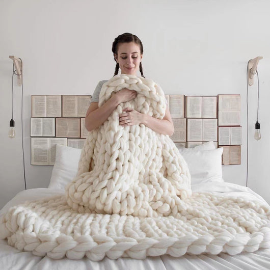 Chunky Hand-Knit Throw
