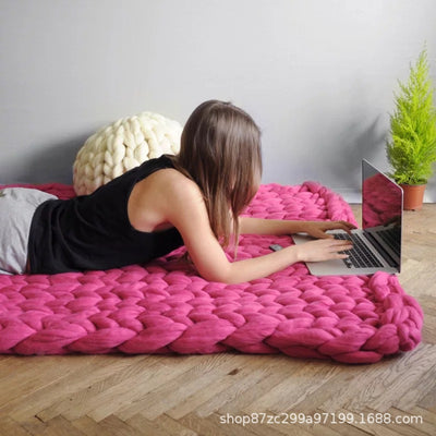 Chunky Hand-Knit Throw