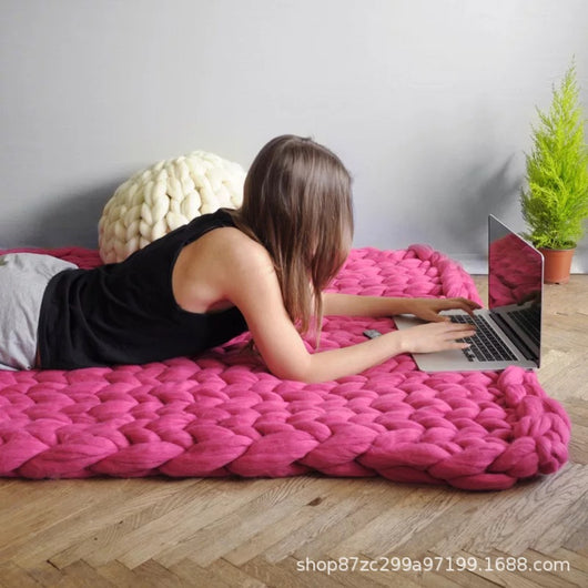 Chunky Hand-Knit Throw