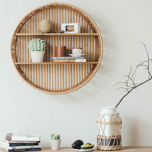 Bohemian Bamboo Wall Shelf
