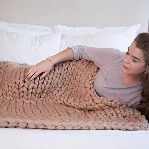 Chunky Hand-Knit Throw