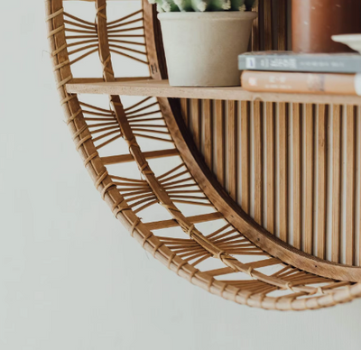 Bohemian Bamboo Wall Shelf