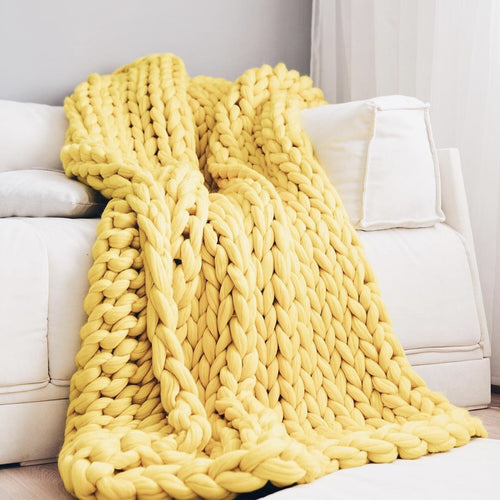 Chunky Hand-Knit Throw