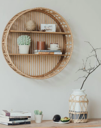 Bohemian Bamboo Wall Shelf