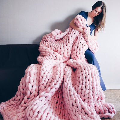Chunky Hand-Knit Throw