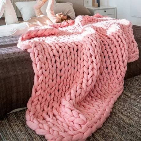 Chunky Hand-Knit Throw