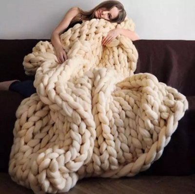 Chunky Hand-Knit Throw