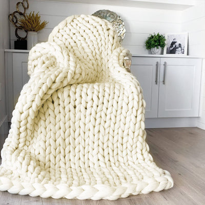 Chunky Hand-Knit Throw