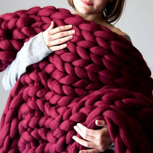 Chunky Hand-Knit Throw