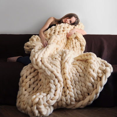 Chunky Hand-Knit Throw
