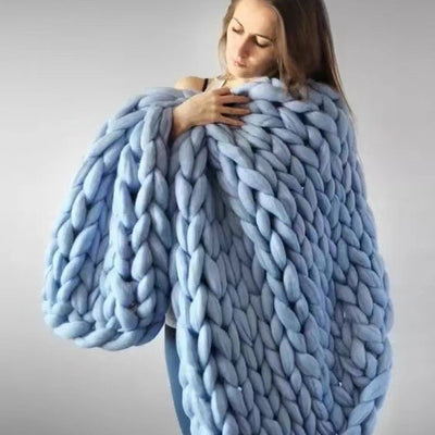 Chunky Hand-Knit Throw